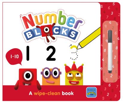 Cărticică educativă Scriu și Șterg Numberblocks 1-10 cu marker