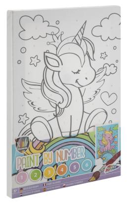 Tablou pe numere cu unicorn pentru copii, set creativ 5 ani+