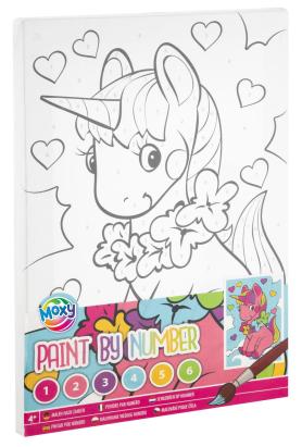 Tablou pictura pe numere cu Unicorn pentru copii 4+ Moxy