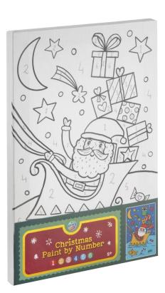 Set pictură pe numere cu Moș Crăciun și cadouri, pentru copii 5+