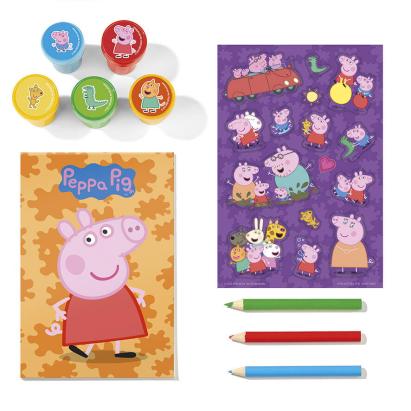 Set creativ cu stampile Peppa Pig pentru copii, 5 stampile si stickere