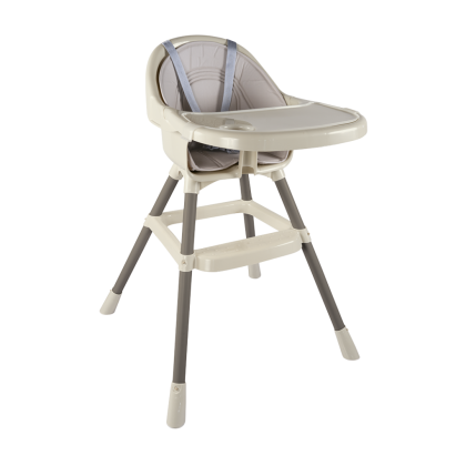 Scaun de masa premium pentru bebelusi, cu perna si tava detasabila, bej