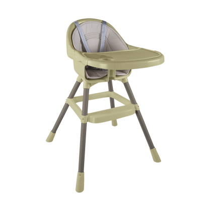 Scaun de masa pentru bebelusi premium cu perna si tava, verde