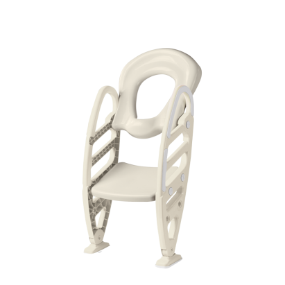 Reductor pentru toaleta cu scarita bej, ergonomic si pliabil pentru copii