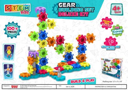 Set de construcție STEM cu rotițe Deluxe, 100 piese, 4 ani+