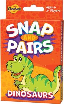 Joc de carti 2 in 1 cu dinozauri veseli, memorie si viteza, 4+