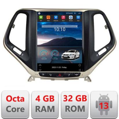 Navigație tip Tesla pentru Jeep Cherokee 2016-2020, 8 Core, 4GB RAM, 32GB