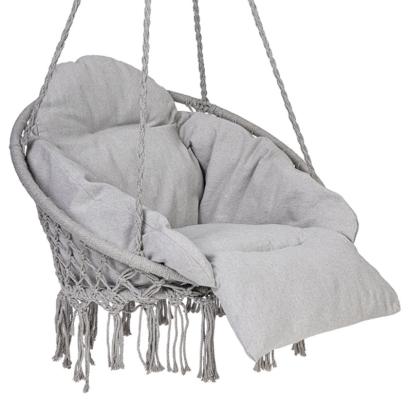 Scaun rotund tip leagan suspendat cu perna Confort Plus, casa sau gradina, gri Household NewTrend