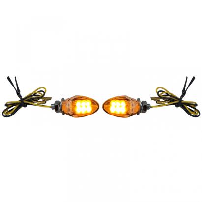 Semnale de direcție LED mini pentru motocicletă, stil personalizat Drop, indicatoare mini cromate cu E-Mark Performance AutoTuning