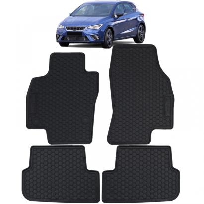 Set Premium de Covorașe din Cauciuc pentru Podea Negru pentru Seat Ibiza 6F din 2017 Performance AutoTuning