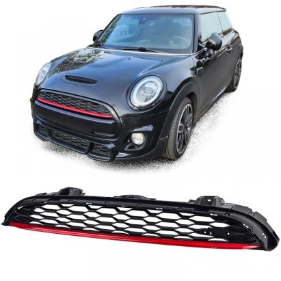 Grilaj sport cu plasă și detalii roșii, potrivit pentru Mini One Cooper S F55 F56 F57 14-20 Performance AutoTuning