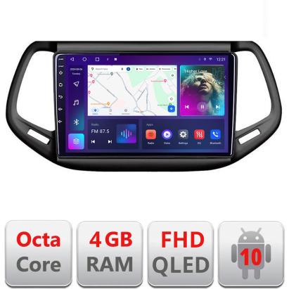 Navigatie Android Jeep Compass 2017 cu ecran QLED, 4GB+64GB, CarPlay