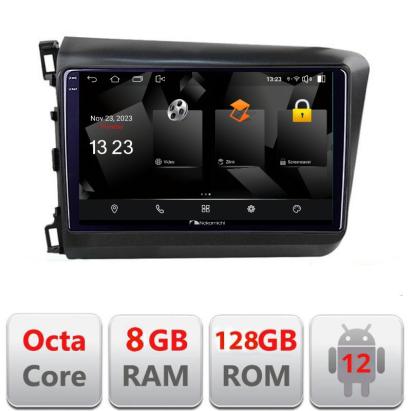 Navigatie Honda Civic 2012-2015 Android 12, 2K QLED, 8GB RAM, 128GB