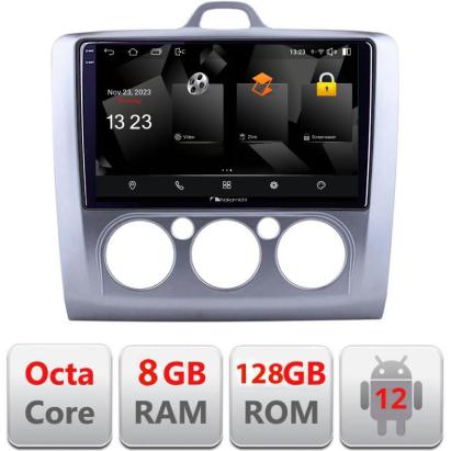 Navigație Ford Focus 2 cu climatizare manuală, Android 12, 8GB RAM, 128GB