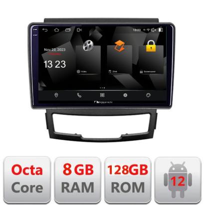 Navigație SsangYong Korando 2011-2013 Android 12 QLED 2K 8GB RAM 128GB