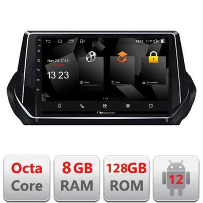 Navigație Android Peugeot 2008 2020+ cu GPS, CarPlay, Android Auto, 8GB+128GB