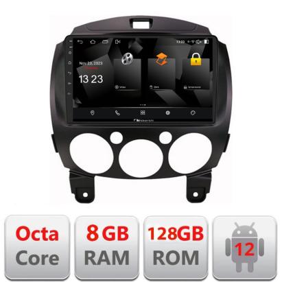 Navigație Mazda 2 2007-2013 Android 12, 8GB RAM, 128GB, CarPlay