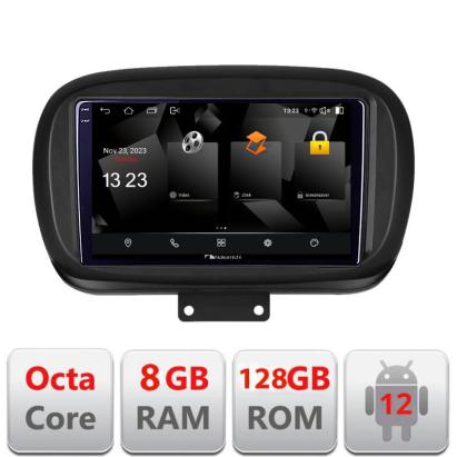 Navigatie Fiat 500X 2015+ Android 2K QLED Octa Core 8GB RAM 128GB