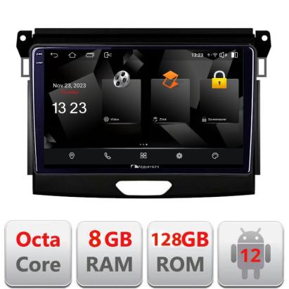 Navigatie Ford Ranger Android 2K QLED 8GB RAM 128GB, 4G, DSP, 360