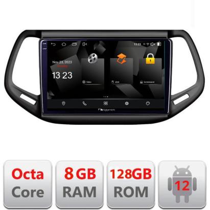 Navigație Jeep Compass 2017 Android 12, 2K QLED, 8GB RAM, 128GB