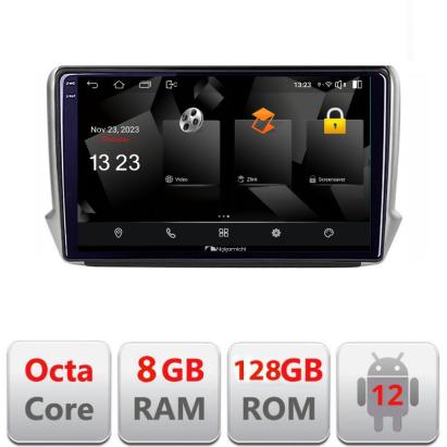 Navigație Peugeot 208/2008 Android 12 2K QLED 8GB RAM 128GB 4G DSP