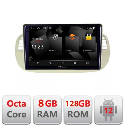 Navigație Fiat 500 2007-2015 Android 12, QLED 2K, 8GB RAM, 128GB