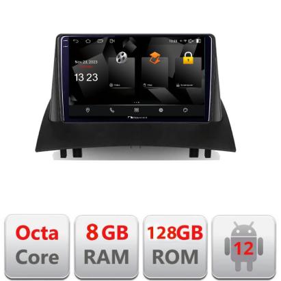 Navigație Renault Megane 2 Android 12, 8GB RAM, 128GB, 2K QLED, 4G