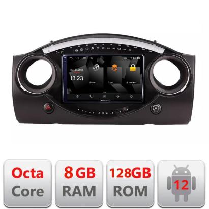 Navigatie Mini Cooper 2004-2006 Android 12 Octa Core 8GB RAM 128GB QLED