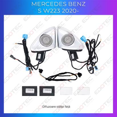Lumini ambientale difuzoare stâlpi față Mercedes Clasa S W223 cu control original