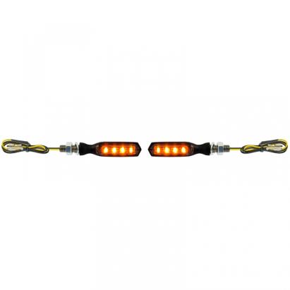 Indicator LED Mini pentru motocicletă AMP Negru cu sticlă fumurie Universal cu E-Mark Performance AutoTuning