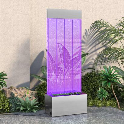 Coloană cu bule cu LED-uri RGB oțel inoxidabil/acrilic 110 cm GartenMobel Dekor