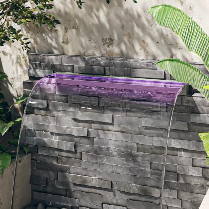 Deversor de cascadă cu LED-uri RGB, 108 cm, oțel inoxidabil GartenMobel Dekor