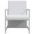 Fotoliu cu picioare cromate, alb, piele ecologică GartenMobel Dekor