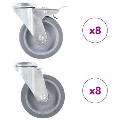 Roți pivotante cu gaură pentru șurub, 16 buc., 100 mm GartenMobel Dekor