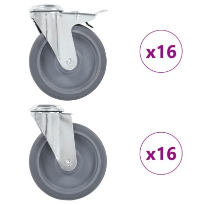 Roți pivotante cu gaură pentru șurub, 32 buc., 125 mm GartenMobel Dekor