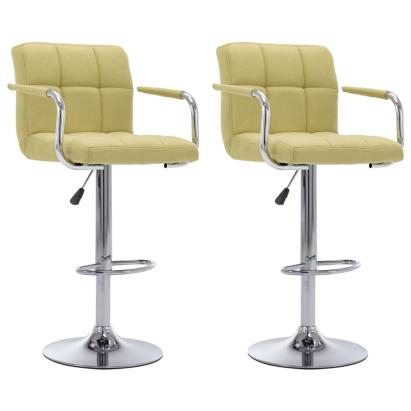 Scaune de bar, 2 buc., verde, material textil GartenMobel Dekor