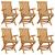 Scaune de grădină cu perne bej, 6 buc., lemn masiv de tec GartenMobel Dekor