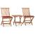 Set mobilier exterior pliabil cu perne, 3 piese, lemn masiv tec GartenMobel Dekor