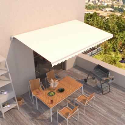 Copertină retractabilă manual, crem, 500x350 cm GartenMobel Dekor