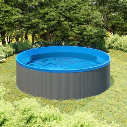 Piscină cu valuri, skimmer suspendat cu pompă, gri, 350x90 cm GartenMobel Dekor