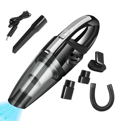 Aspirator de mana portabil 120W cu acumulator, umed/uscat, USB, negru