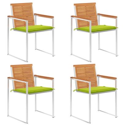 Scaune de grădină cu perne, 4 buc., lemn masiv de acacia GartenMobel Dekor