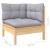 Set mobilier grădină cu perne, 4 piese, gri, lemn de pin GartenMobel Dekor