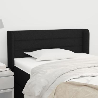 Tăblie de pat cu aripioare negru 83x16x78/88 cm textil GartenMobel Dekor