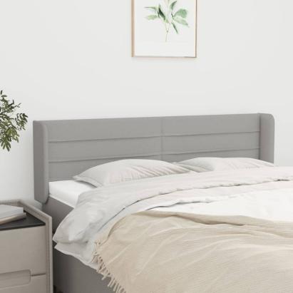 Tăblie de pat cu aripioare gri deschis 147x16x78/88 cm textil GartenMobel Dekor