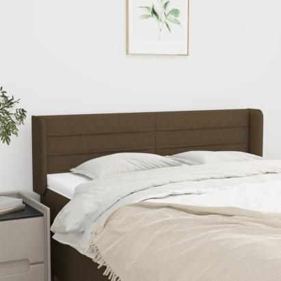 Tăblie de pat cu aripioare maro închis 147x16x78/88 cm textil GartenMobel Dekor