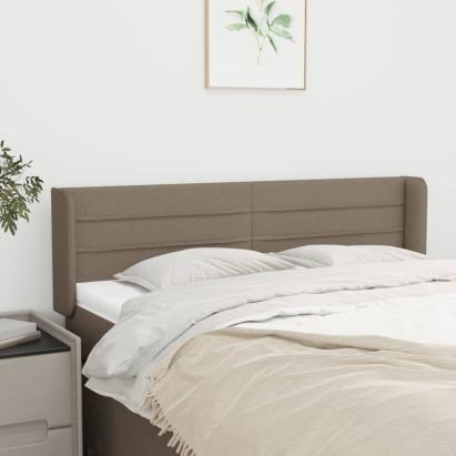 Tăblie de pat cu aripioare gri taupe 147x16x78/88 cm textil GartenMobel Dekor