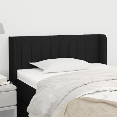 Tăblie de pat cu aripioare negru 83x16x78/88 cm textil GartenMobel Dekor