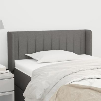 Tăblie de pat cu aripioare gri închis 93x16x78/88 cm textil GartenMobel Dekor