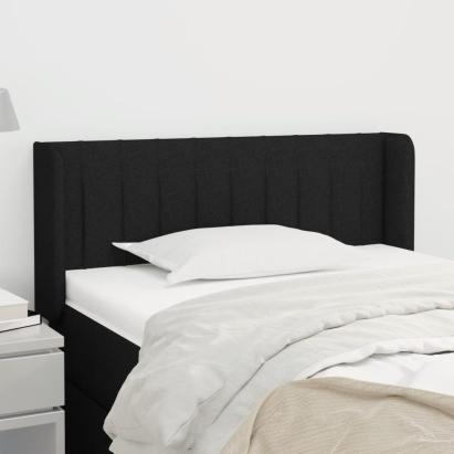 Tăblie de pat cu aripioare negru 93x16x78/88 cm textil GartenMobel Dekor